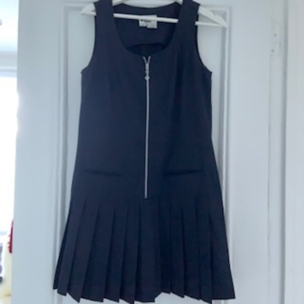 DKNY navy school girl drop waist pleated dress 4